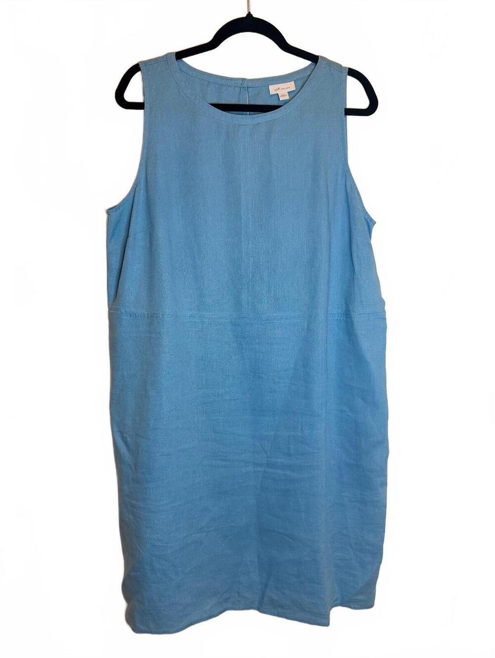 J.Jill Love Linen Sleeveless Light Blue Linen Dress Size Large